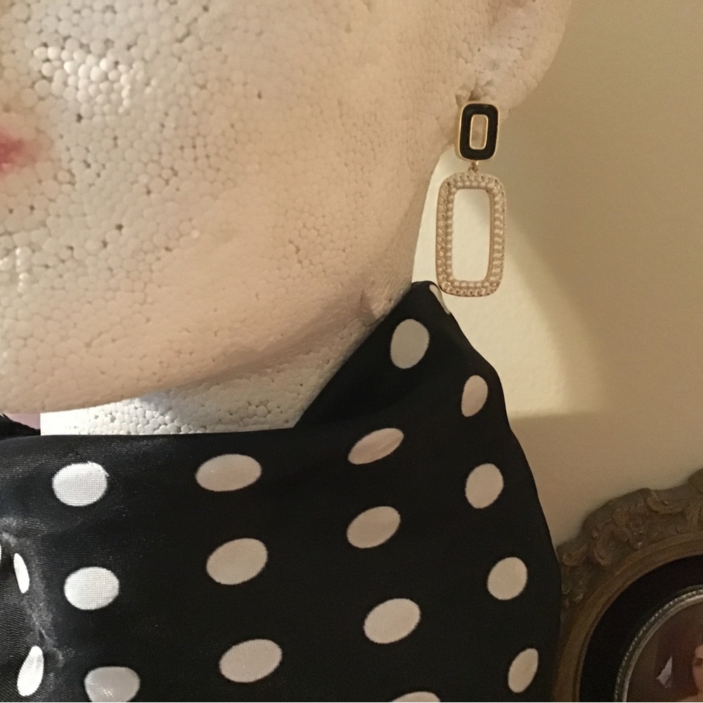 Rectangular Bar earrings - Picture 3 of 3